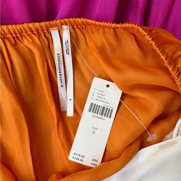 NEW By Anthropologie Rainbow V-Neck Tiered Maxi Dress Size Small - Picture 7 of 8